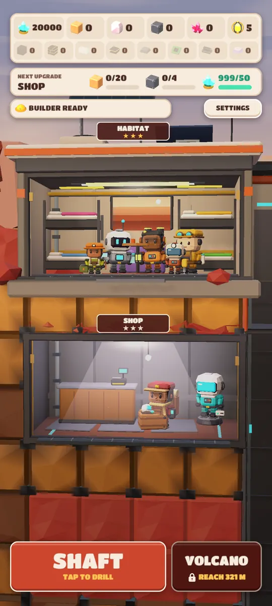 Digging Deep 2 development preview: crew members in a habitat above the shop room