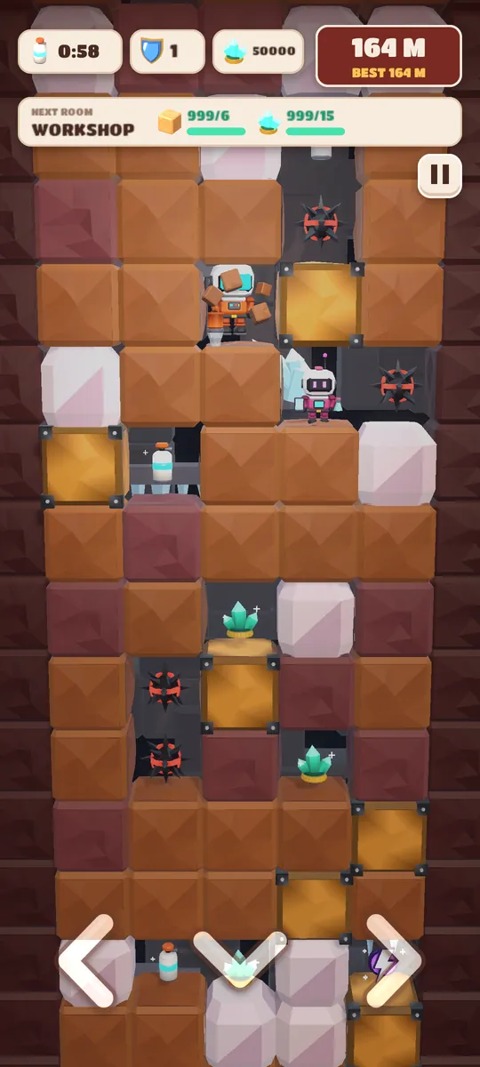 Digging Deep 2 development preview: an astronaut digging down the Shaft toward a crew member waiting for rescue
