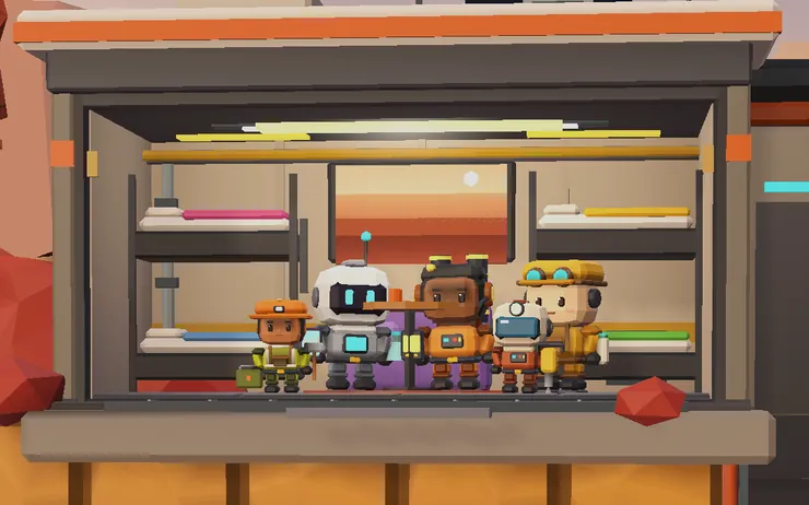 Digging Deep 2 development preview: crew members in an outpost habitat